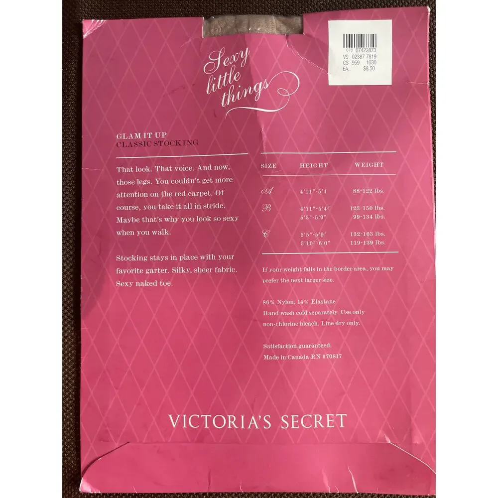 Y2K Vintage VICTORIA’S SECRET Sexy Little Things Nude Thigh High Stocking Sz C